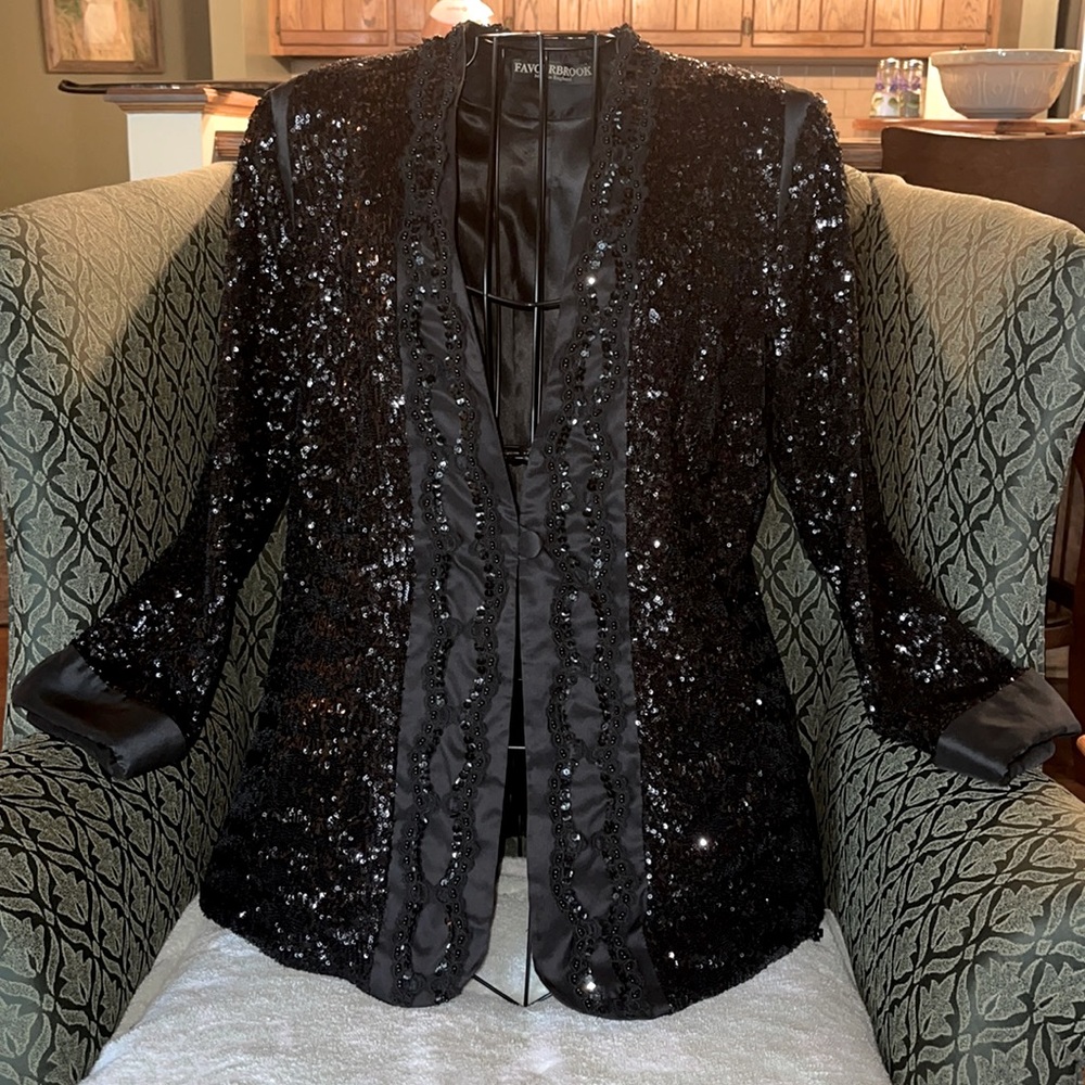 Vintage Favourbrook Black Sequin Evening J…